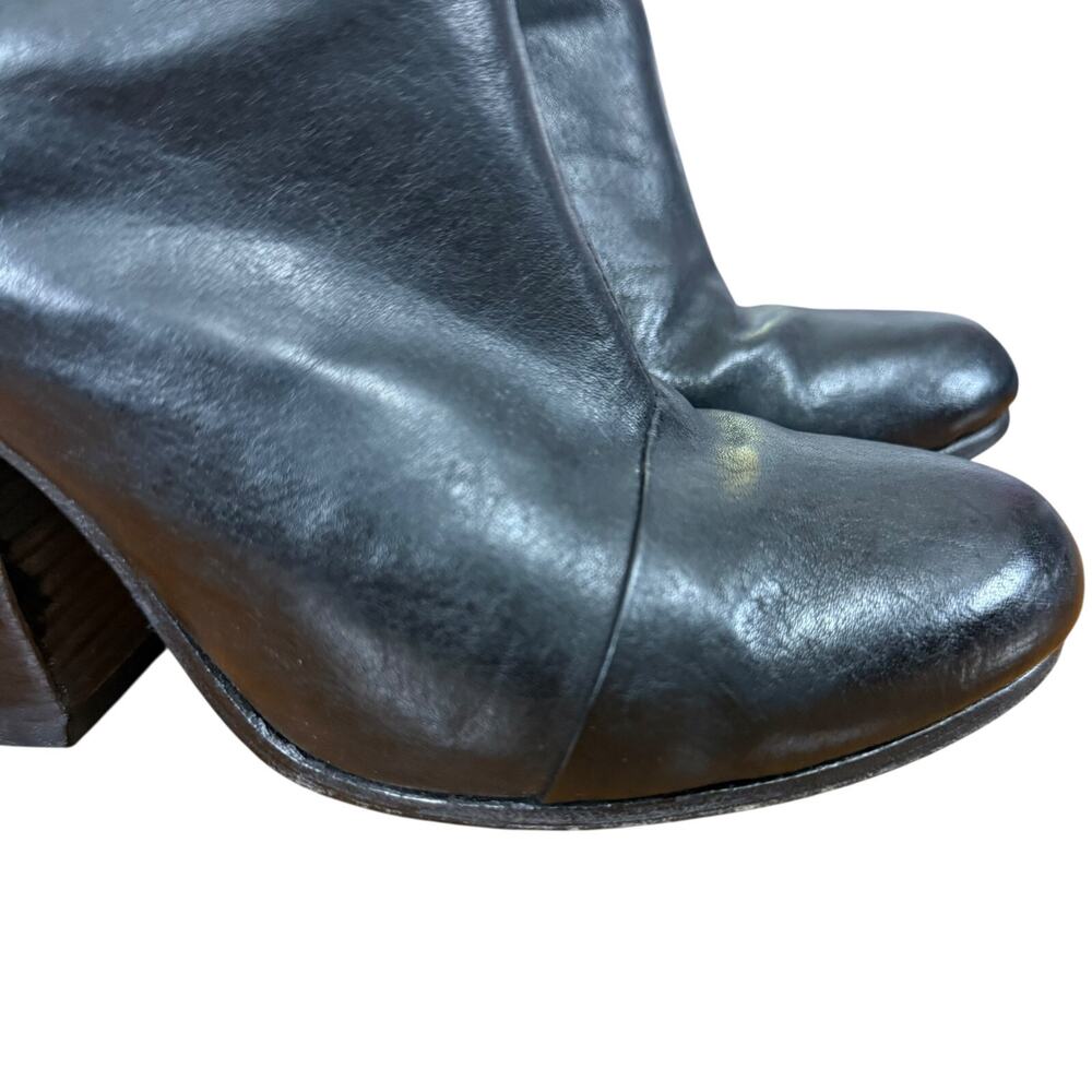 Rag & Bone Newbury Black Chunky High Heel Leather Ankle Booties Boots Shoes 8.5 - Picture 12 of 16